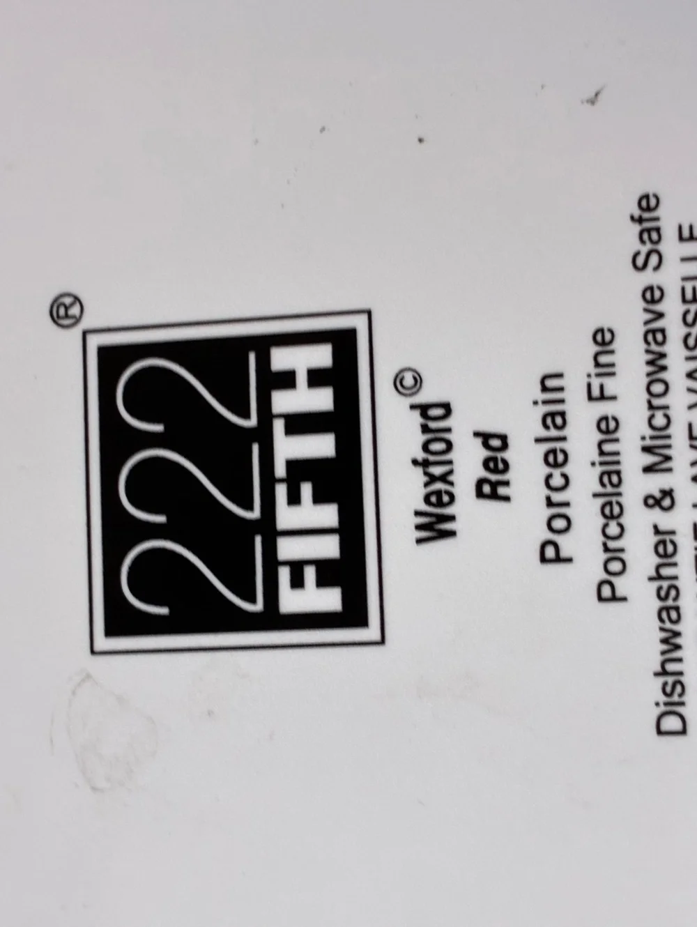 222 Fifth Wexford Red Porcelain 8.5